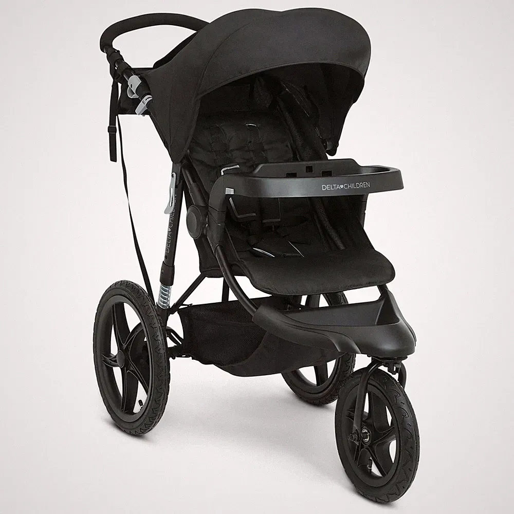 Delta Children Apollo Jogging Stroller - Shock Absorbing Frame with Large Can...