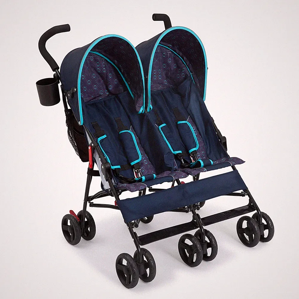 Delta Children LX Side by Side Stroller with Recline, Storage & Compact Fold