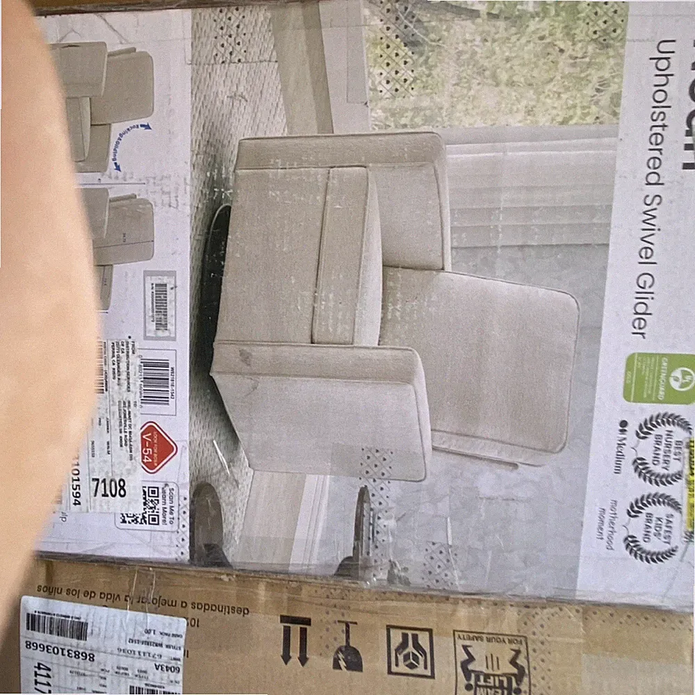 Delta Children Noah Upholstered Swivel Glider Chair Beige