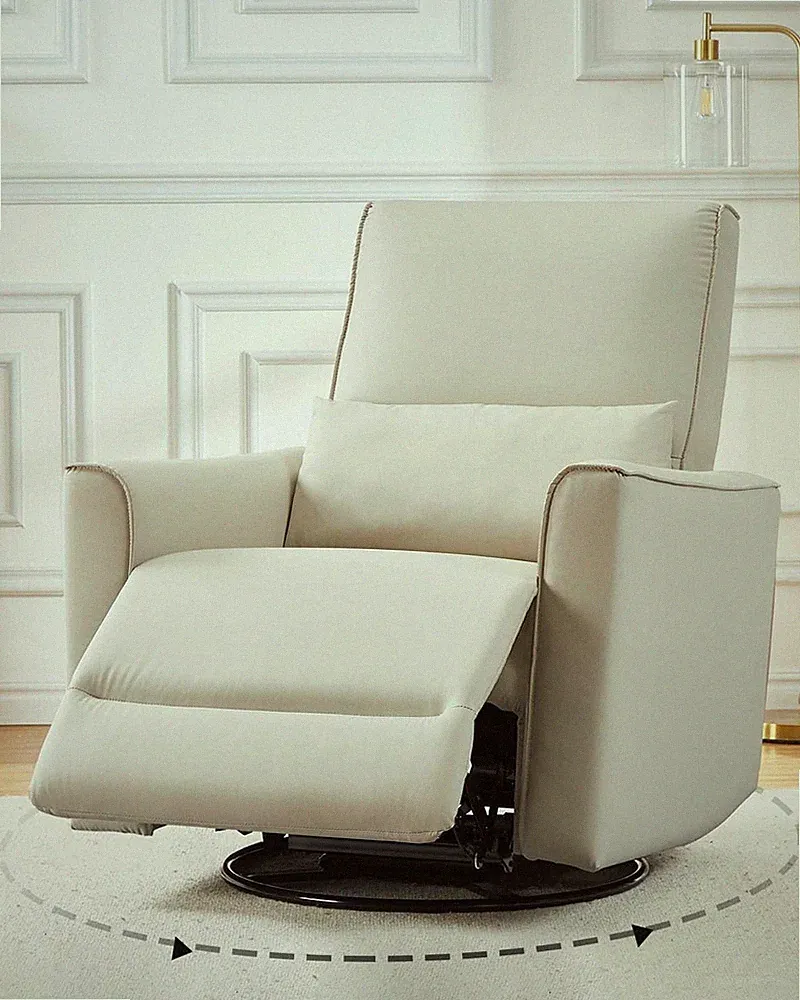 Recliner Chair, 360° Swivel Rocker Glider Nursery Chair with Padded Armrest a...