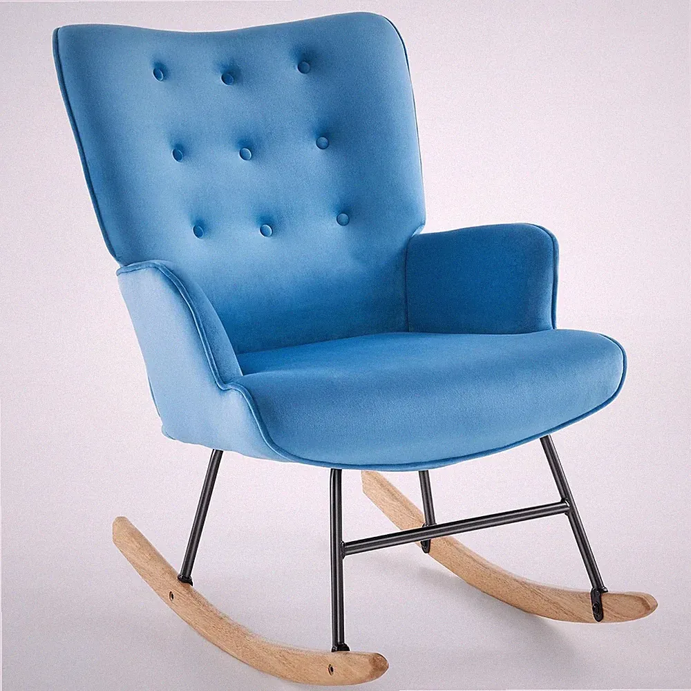 Rocking Chair, Nursery Rocking Living Room Chairs - Upholstered Glider Rocker...