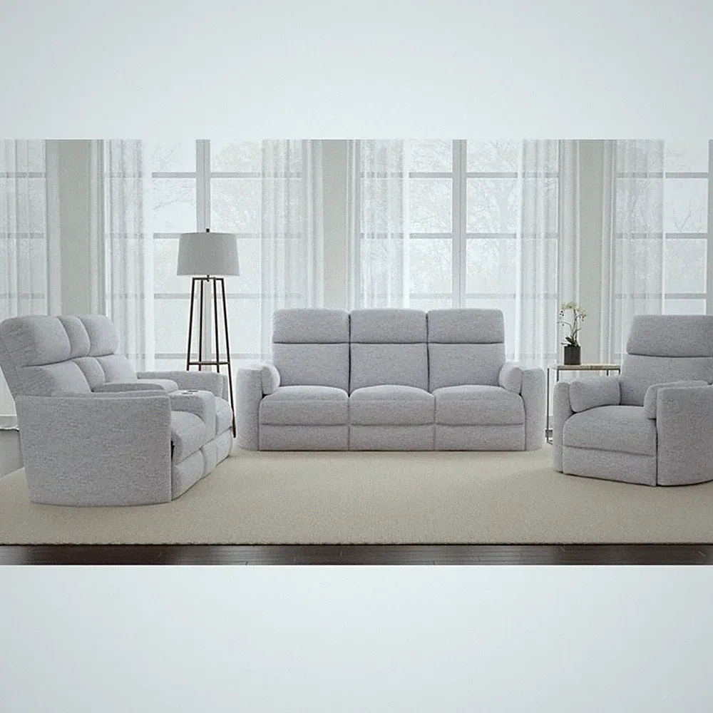 Rosebery Kids Polyester Power Swivel Glider Recliner in Mineral White